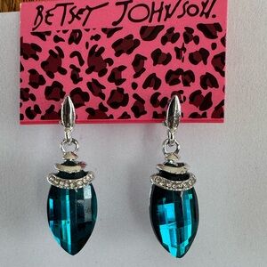 Betsey Johnson Teal Drop Earrings